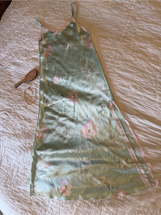 Dior Other - Dior Vintage Slip Dress Chemise Satin Floral Lace Pastels